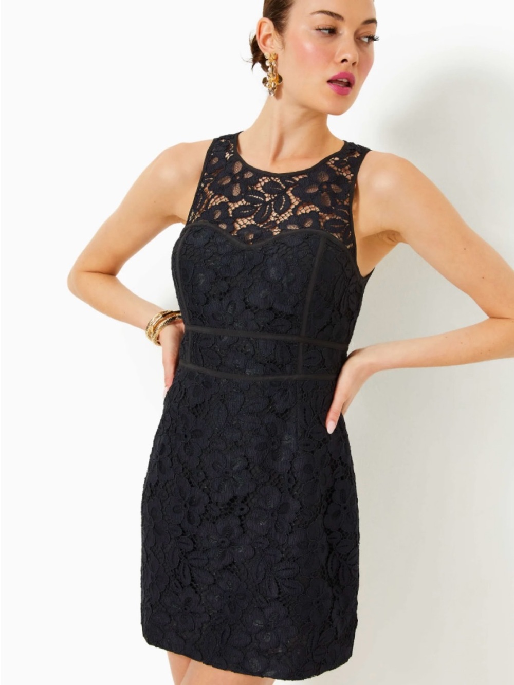 NWT Juli Black Lace Romper Dress
